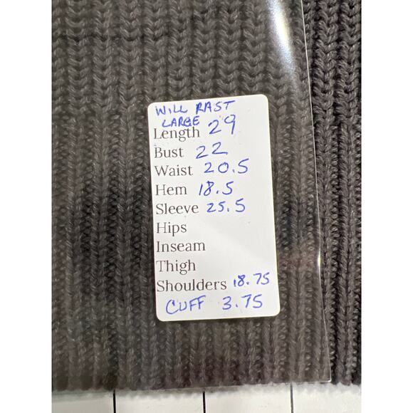 William Rast Men's Gray Ribbed Crewneck Sweater Size Large - Picture 7 of 8